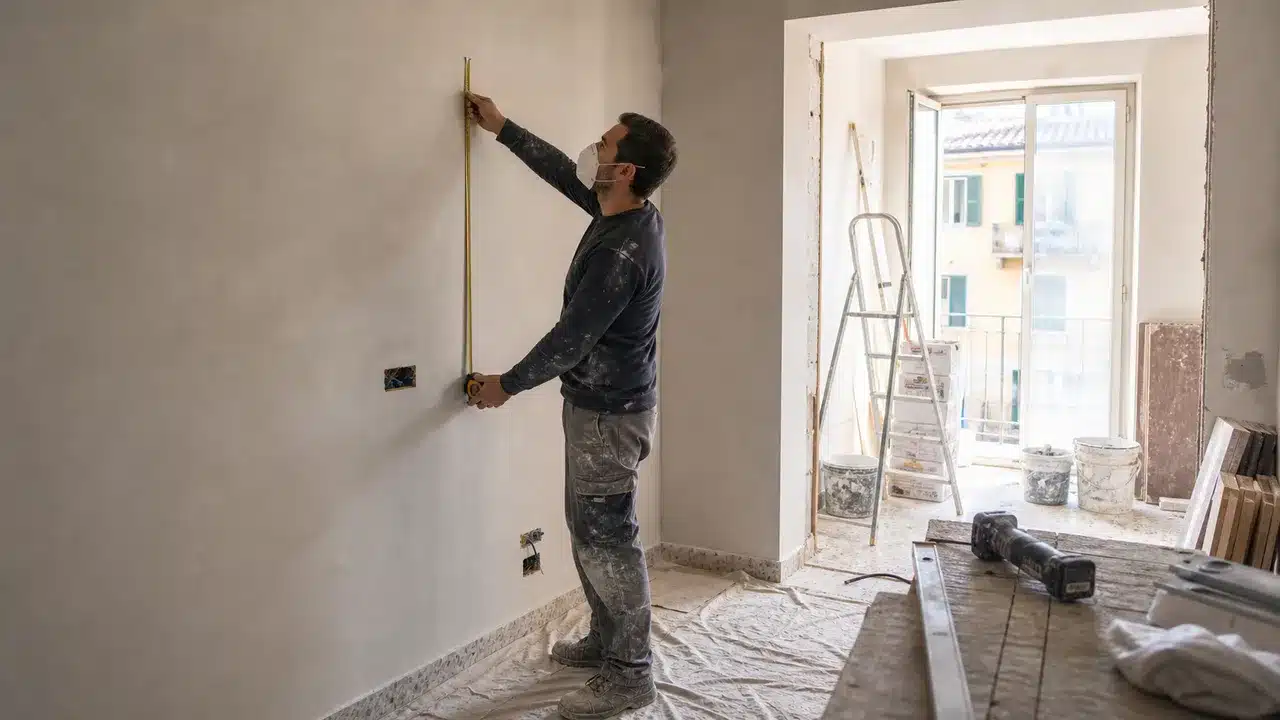 Cantiere ordinato di ristrutturazione interna di un appartamento italiano nel 2026