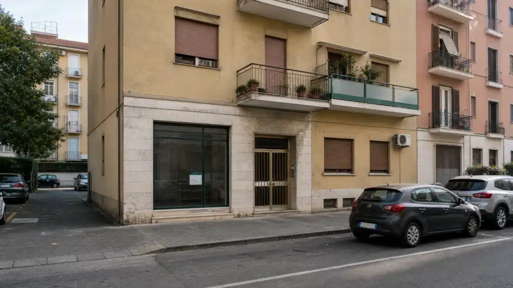 Palazzina residenziale italiana con cartello affittasi: conviene investire in immobili da affittare