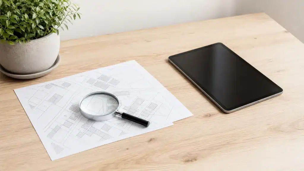 Documento catastale con lente d'ingrandimento, come leggere la visura catastale