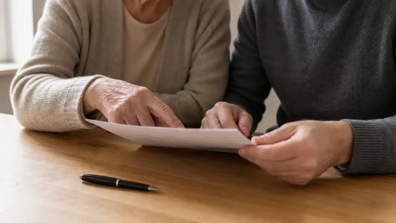 Scrivania minimal con visura catastale e planimetria di un immobile — voltura catastale successione