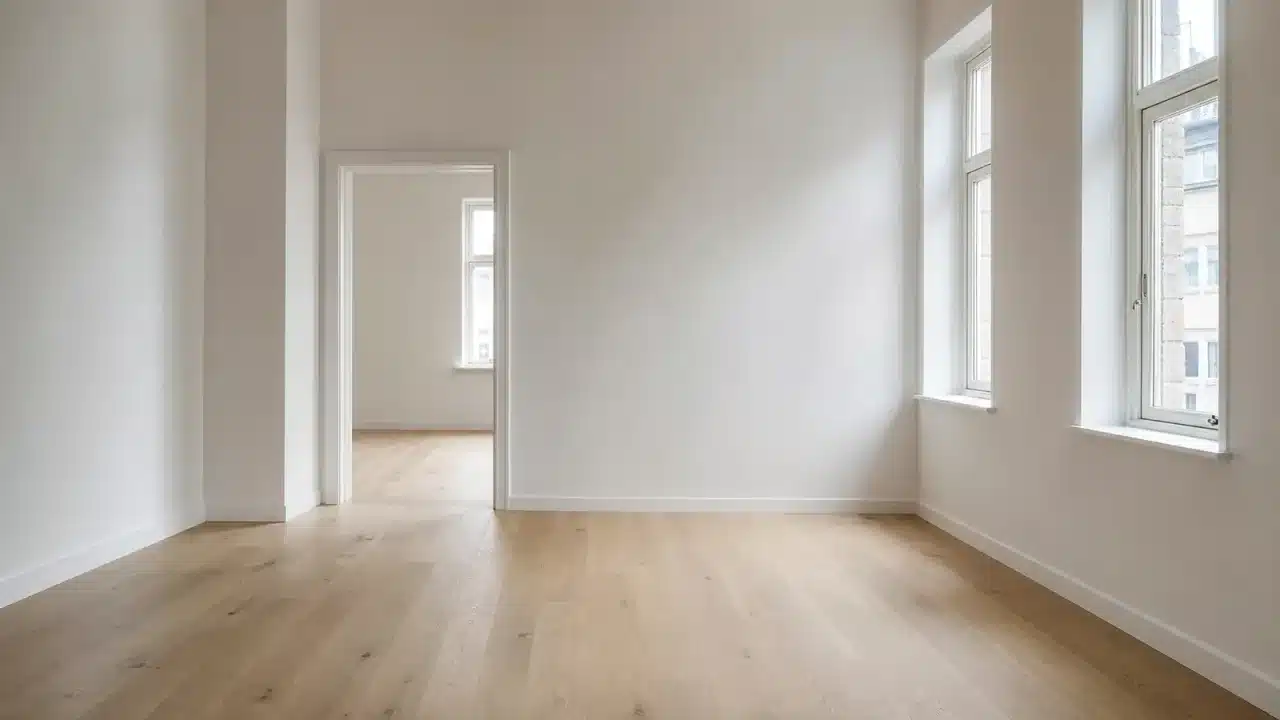 Stanza ristrutturata chiavi in mano con finiture chiare e