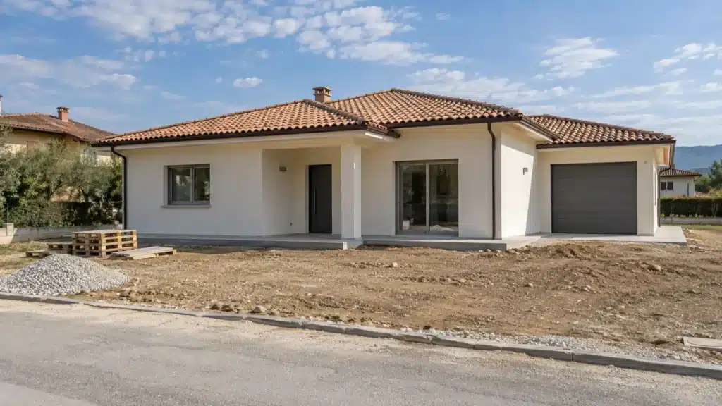 Villetta unifamiliare appena ultimata con il giardino ancora da sistemare, da iscrivere al catasto